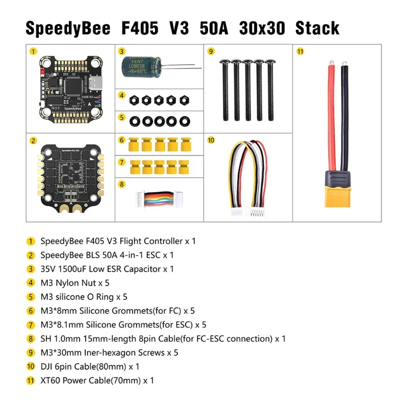 SpeedyBee F405 V3/V4 FC ESC St - Speedybee F405 V4 Bls 55A Stack avis et prix